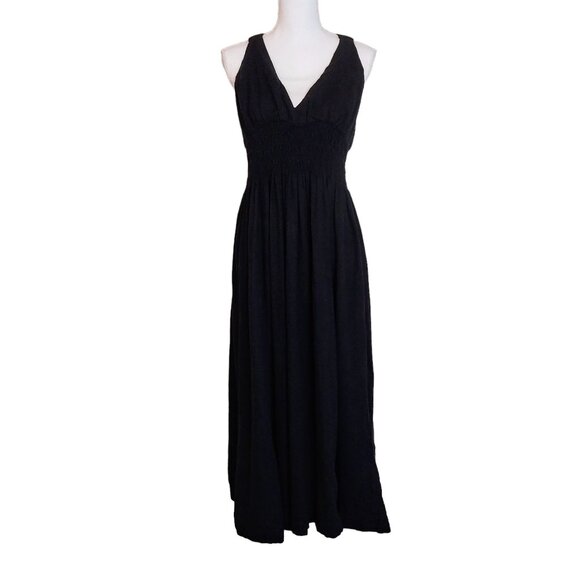 Abercrombie & Fitch Dresses & Skirts - Abercrombie & Fitch Black Linen Maxi Dress Large Witchy Whimsigoth Cottagecore